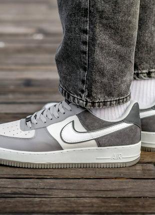 Кросівки nike air force suede white\grey4 фото