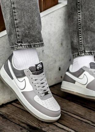 Кросівки nike air force suede white\grey7 фото