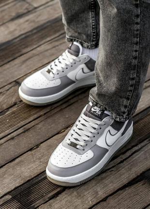 Кросівки nike air force suede white\grey6 фото