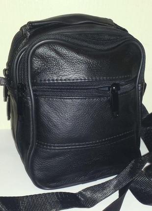 Мужская сумка из натуральной кожи 17x14x11см (s0116)3 фото