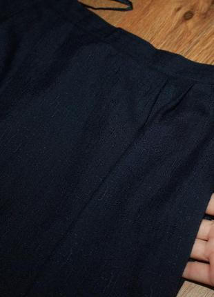 Юбка миди классическая офисная с карманами темно синяя 34-36р.7 фото