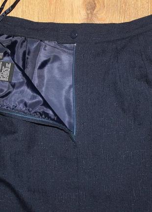 Юбка миди классическая офисная с карманами темно синяя 34-36р.9 фото