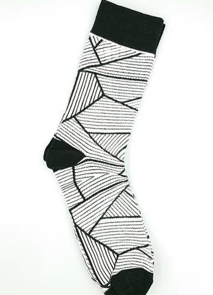 Оригинальные мужские носки с интересным рисунком, чёрно-белые носочки🧐