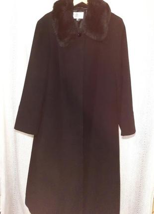 Шерсть/кашемир кашемировое пальто. женское черное длинное шерстяное демисезонное, осеннее, батал.5 фото