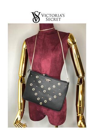 Оригинал victoria’s secret маленькая сумочка клатч конверт на золотой цепочке с люверсами и заклёпка3 фото