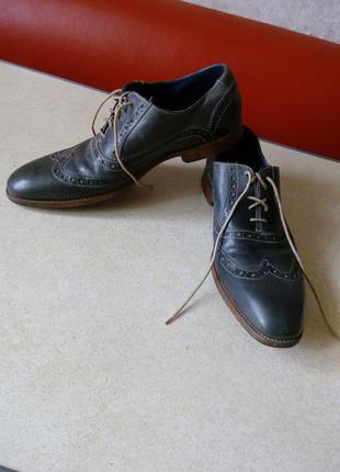 Кожаные туфли броги,оксфорд,barker.  англия р.10, стелька 31см.2 фото
