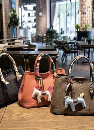 Жіноча шкіряна помаранчева сумка в стилі hermes4 фото