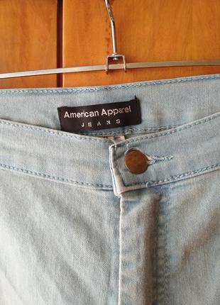 Голубые джинсы american apparel slim jeans4 фото