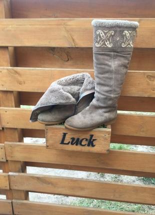 Угі замшеві чоботи тм мзс на натуральній овчинка