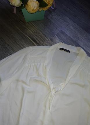 Красивая светлая женская блуза с бантом блузка блузочка размер 46 /48/506 фото