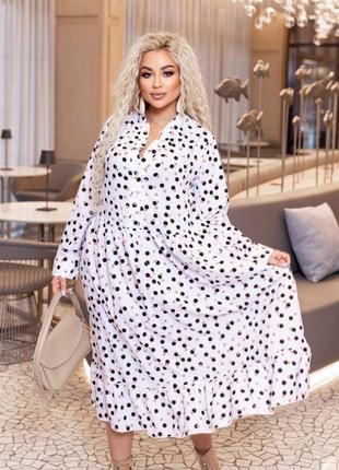 Платье в горох батал