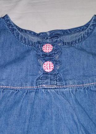 F&f джинсове сарафанчик платтячко з hello kity на дівчинку 6-9 місяців3 фото