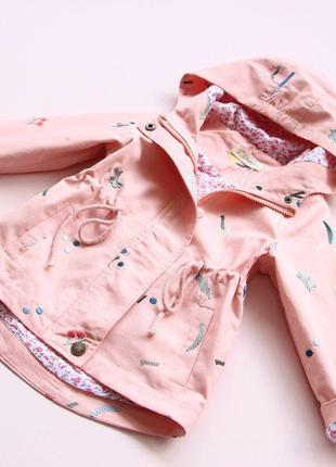 100 парка куртка вітрова на девочку дівчинку розова весенняя весняна 98 100 104 розмір3 фото