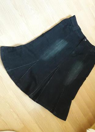 Черная джинсовая юбка 48р.5 фото