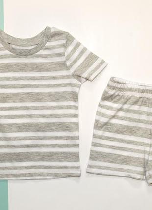 Пижама для мальчика 1-1.5 года (80-86 см)  полосатая футболка и шорты george 1870