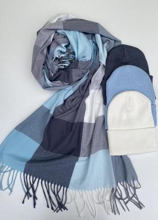 Стильный кашемировый шарф в клетку 🤍