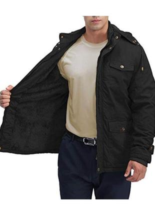 Чоловіча бавовняна військова куртка-карго далекобійника пальто на флісовій підкладці magcomsen4 фото