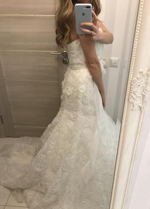 Свадебное платье рыбка с бантом в розы mori lee by madeline gardner9 фото