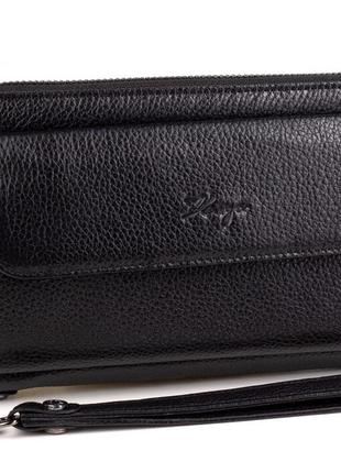 Чоловічий шкіряний гаманець клатч karya 0889-45 чорний1 фото