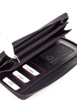 Чоловічий шкіряний гаманець клатч karya 0889-45 чорний8 фото