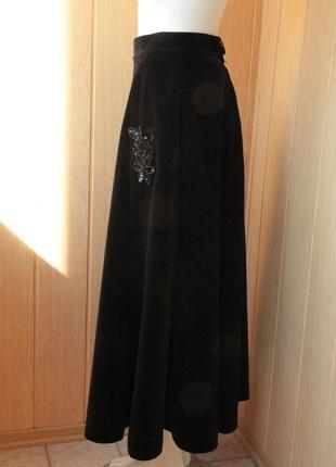 Длинная бархатная юбка4 фото