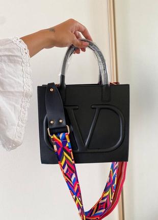 Сумка повнорозмірна жіноча, різнобарвний ремінець8 фото