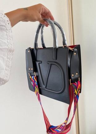 Сумка повнорозмірна жіноча, різнобарвний ремінець9 фото
