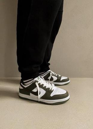 Мужские кожаные кроссовки цвета хаки nike sb dunk low🆕найк сб данк