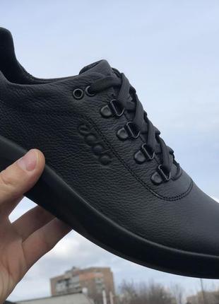 Мужские кожаные кроссовки ecco lite black5 фото