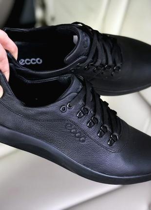 Мужские кожаные кроссовки ecco lite black9 фото