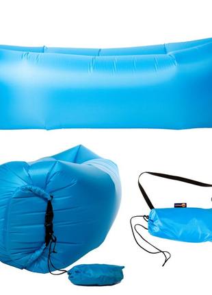 Безкамерний надувний гамак (ламзак) lezhaktop rip-stop 2.0 - блакитний