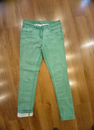 Джинсы брюки скинни женские зелёные мятные yessica р.301 фото