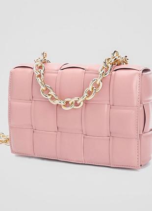 Рожева брендова сумка bottega veneta (нова)1 фото