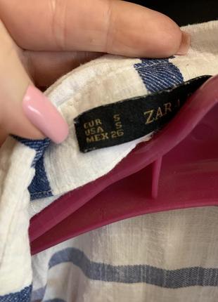 Прекрасная рубашка 👚 натуральная ткань  zara  стильная модная в полоску красивая элегантная6 фото