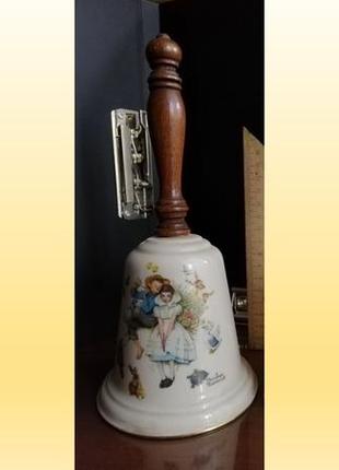 Ручной колокольчик горхам керамика подарок сувенир любовь 1975 сша китай винтаж3 фото