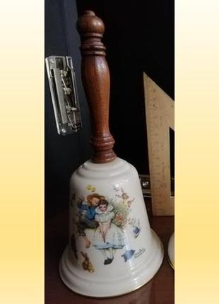 Ручной колокольчик горхам керамика подарок сувенир любовь 1975 сша китай винтаж4 фото