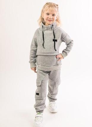 Детский костюм, серый меланж3 фото