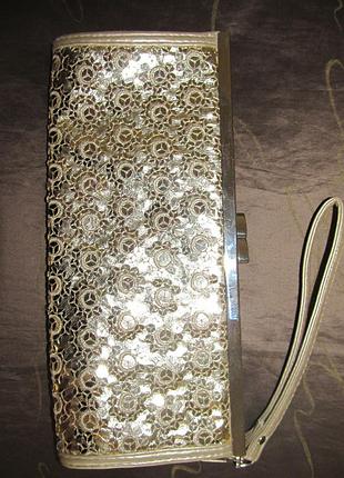 Клатч з пайєтками жіночий випускний вечірній сумка3 фото