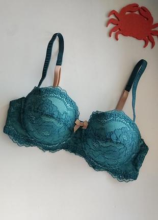70-c бірюзовий ажурний бюст-балконет m&s