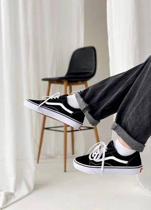 Vans old skool black and white черные кеды венс олдскул женские мужские унисекс чорні низькі кеди чоловічі жіночі унісекс1 фото