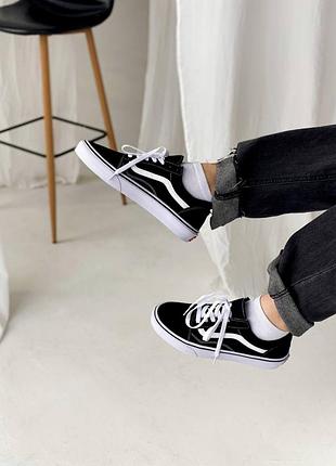 Vans old skool black and white черные кеды венс олдскул женские мужские унисекс чорні низькі кеди чоловічі жіночі унісекс2 фото