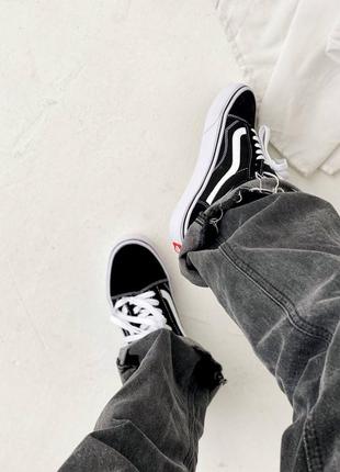 Vans old skool black and white черные кеды венс олдскул женские мужские унисекс чорні низькі кеди чоловічі жіночі унісекс4 фото