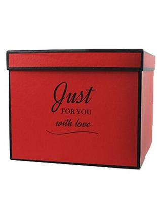 Подарункова коробка just for you червона, m - 19,5 х19,5х16,5 см1 фото