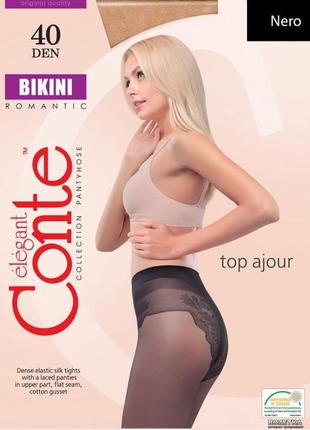 Колготки conte bikini 40 den 3, 4 р черные