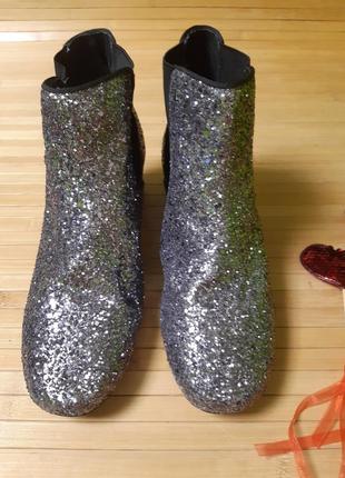 Ботильйони черевички блискучі блестящие ботинк andre3 фото
