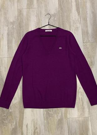 Шерстяной свитер пуловер бренд lacoste оригинал2 фото