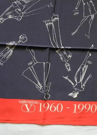 Платок шарф valentino 1960-1990 оригинал шелк 84х86 см6 фото