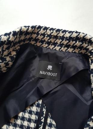 Шикарное женское пальто navyboot оригинал, пальто в гусиную лапку, пальто пиджак, удлиненный жакет2 фото