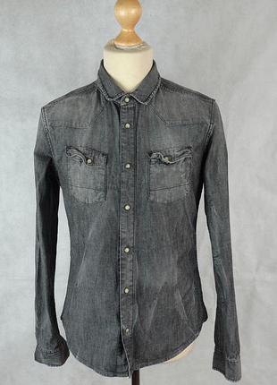 Сорочка джинсова слім щільна 'allsaints' luis shirt 44-46р