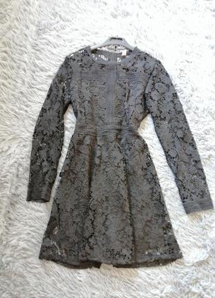 Кружевное платье гипюр на подкладе размер на бирке указан л, замеры пог 52 см пот 38 см поб 55 см дл2 фото